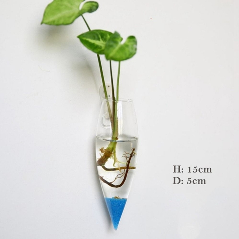 2pc Clear Glass Test Flower Vases Wall Hanging Air Plant Terrarium Container